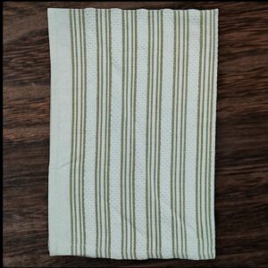 Green stripe hand towels
